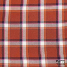 Coton viscose chemise bûcheron tissé teint tartan raison sec violet abricot givré