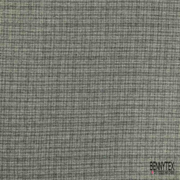 Laine coton costume motif chevron taupe blanc cassé