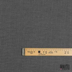 Laine coton costume motif chevron taupe blanc cassé