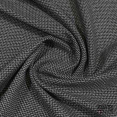 Laine coton costume motif chevron taupe blanc cassé