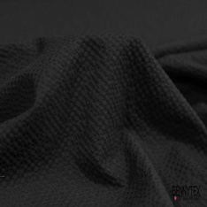 Laine coton costume motif chevron taupe blanc cassé