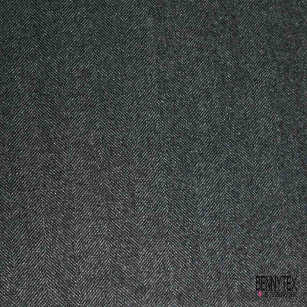 Chevron de laine souple chiné noir gris clair