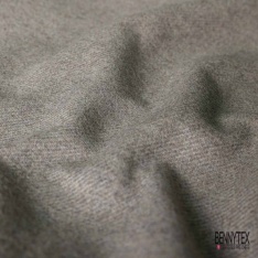 Sergé de laine gratté souple taupe beige chiné