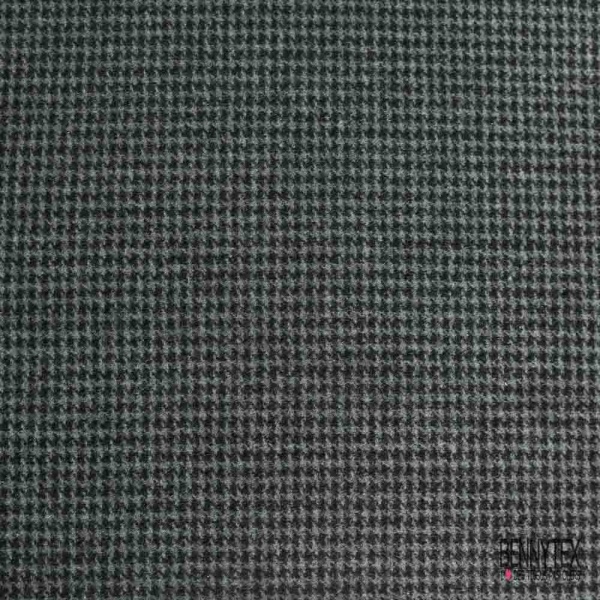 Drap de laine souple pied de puce noir gris clair