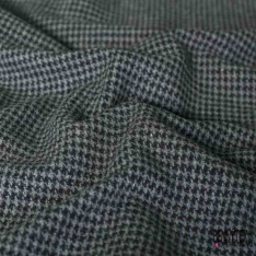 Drap de laine souple pied de puce noir gris clair