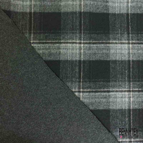 Velours de laine double face recto carreau verso anthracite