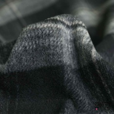 Velours de laine double face recto carreau verso anthracite