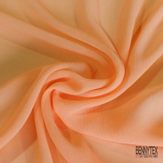 Mousseline de soie crêpon uni beige nude