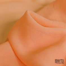 Mousseline de soie crêpon uni beige nude