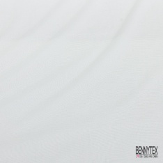 Coupon 3m grain de coton fin élasthanne uni blanc optique