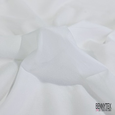Coupon 3m grain de coton fin élasthanne uni blanc optique
