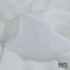 Coupon 3m grain de coton fin élasthanne uni blanc optique