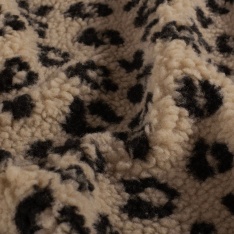 Sherpa Fleece tissu jacquard léopard taupe