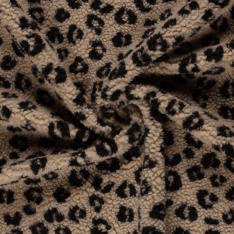Sherpa Fleece tissu jacquard léopard taupe