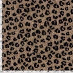 Sherpa Fleece tissu jacquard léopard taupe