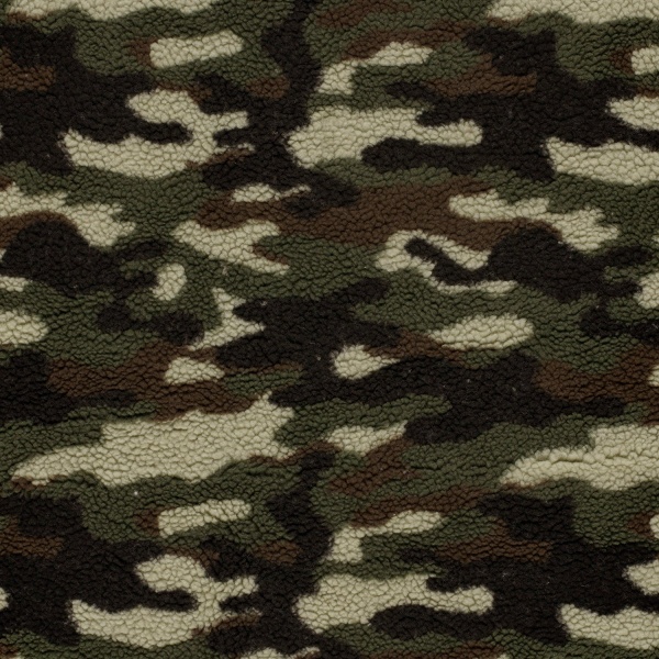 Sherpa Fleece tissu jacquard camouflage vert kaki