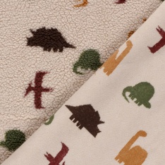 Sherpa Fleece tissu jacquard dinosaure