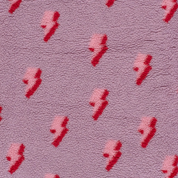 Sherpa Fleece tissu jacquard éclair fond violine pastel