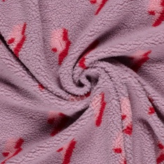 Sherpa Fleece tissu jacquard éclair fond violine pastel