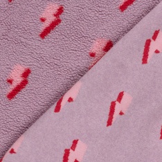 Sherpa Fleece tissu jacquard éclair fond violine pastel