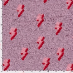 Sherpa Fleece tissu jacquard éclair fond violine pastel