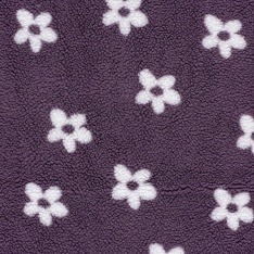 Sherpa Fleece tissu jacquard fleur fond aubergine