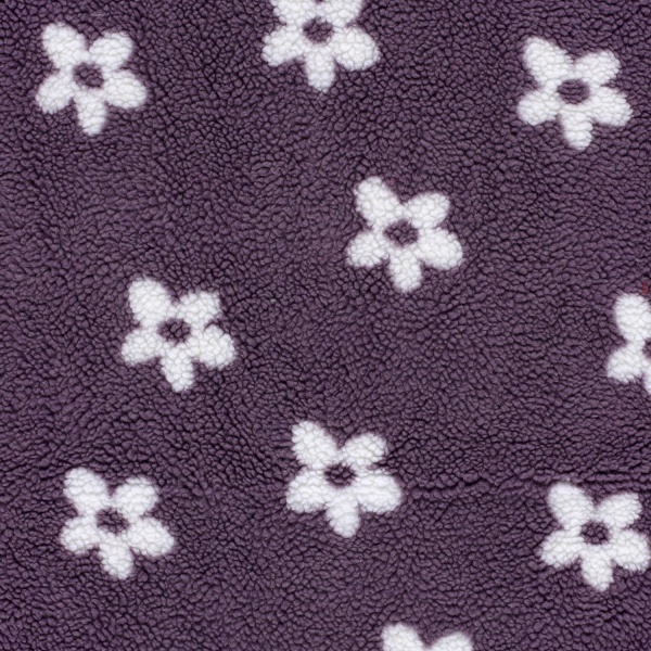 Sherpa Fleece tissu jacquard fleur fond aubergine