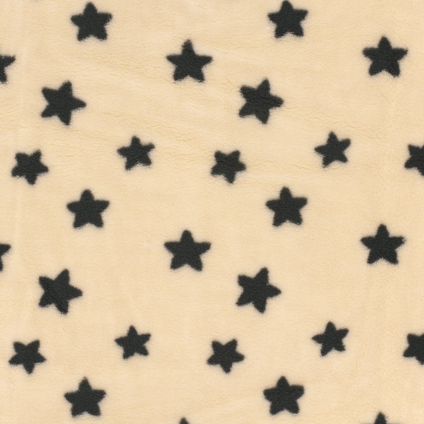 Sherpa Fleece tissu jacquard étoile fond blanc cassé