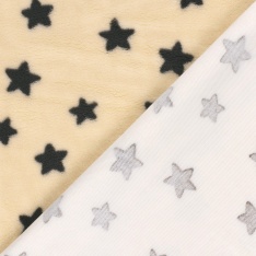 Sherpa Fleece tissu jacquard coccinelle fond crème