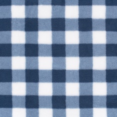 Sherpa Fleece tissu jacquard grand vichy marine fond blanc cassé