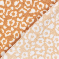 Sherpa Fleece tissu jacquard grand vichy caramel fond blanc cassé