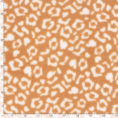 Sherpa Fleece tissu jacquard grand vichy caramel fond blanc cassé