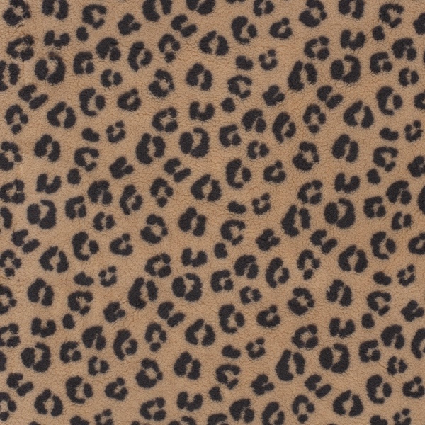 Sherpa Fleece tissu jacquard panthère ton naturel
