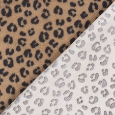 Sherpa Fleece tissu jacquard panthère camel