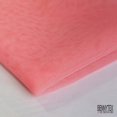 Coupon 3m tulle rigide anti feu uni corail