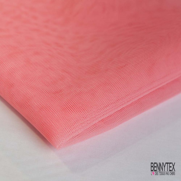 Coupon 3m tulle rigide anti feu uni corail