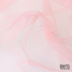 Coupon 3m tulle rigide anti feu uni corail