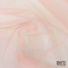 Coupon 3m tulle rigide anti feu uni vieux rose