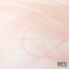 Coupon 3m tulle rigide anti feu uni vieux rose