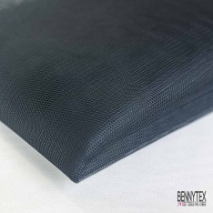 Coupon 3m tulle rigide anti feu uni bleu nuit