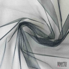 Coupon 3m tulle rigide anti feu uni bleu nuit