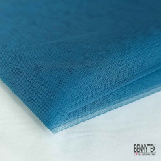 Coupon 3m tulle rigide anti feu uni pétrole