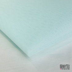 Coupon 3m tulle rigide anti feu uni vert d'eau pastel