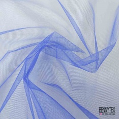 Coupon 3m tulle rigide anti feu uni bleu électrique