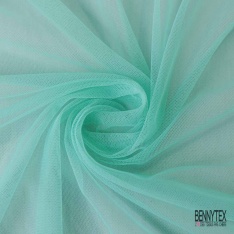 Coupon 3m tulle souple anti feu uni vert d'eau