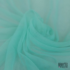 Coupon 3m tulle souple anti feu uni vert d'eau