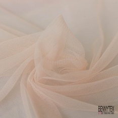 Coupon 3m tulle souple anti feu uni coquille d'oeuf