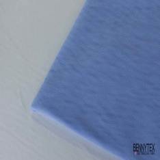 Coupon 3m tulle souple anti feu uni ciel