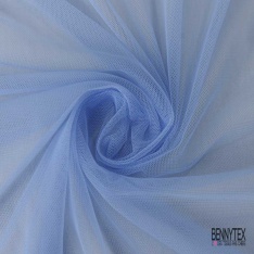 Coupon 3m tulle souple anti feu uni ciel