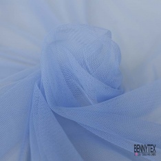 Coupon 3m tulle souple anti feu uni ciel